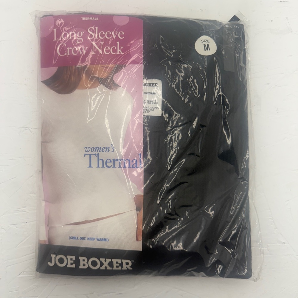 Joe Boxer Women's Thermal Long Sleeve Crew Neck - Black
